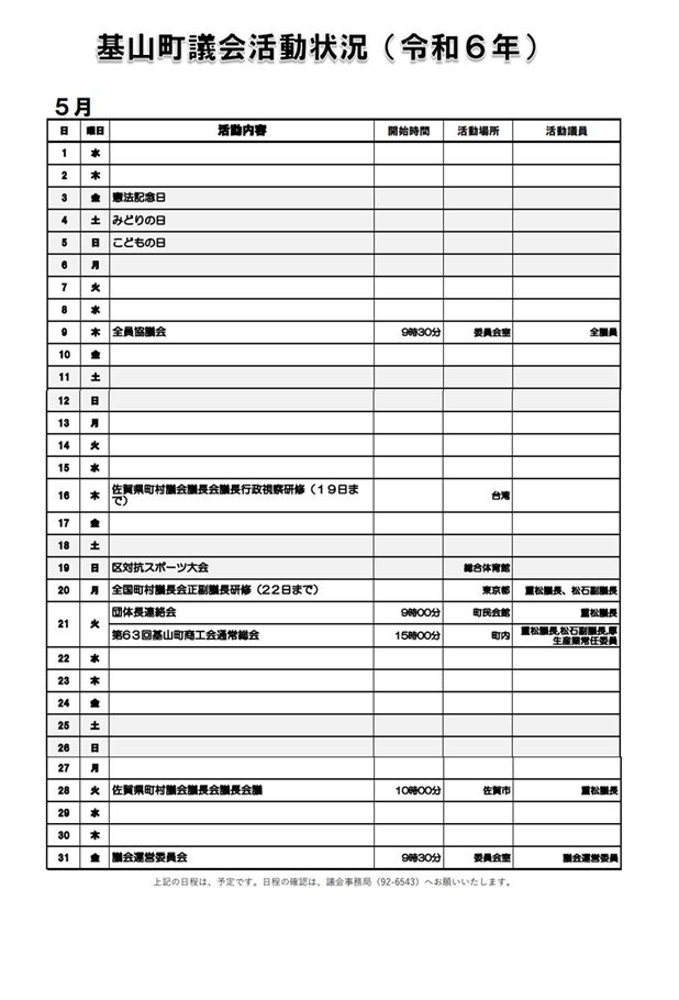 5月活動状況