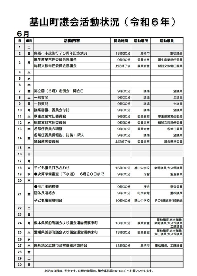 6月活動状況