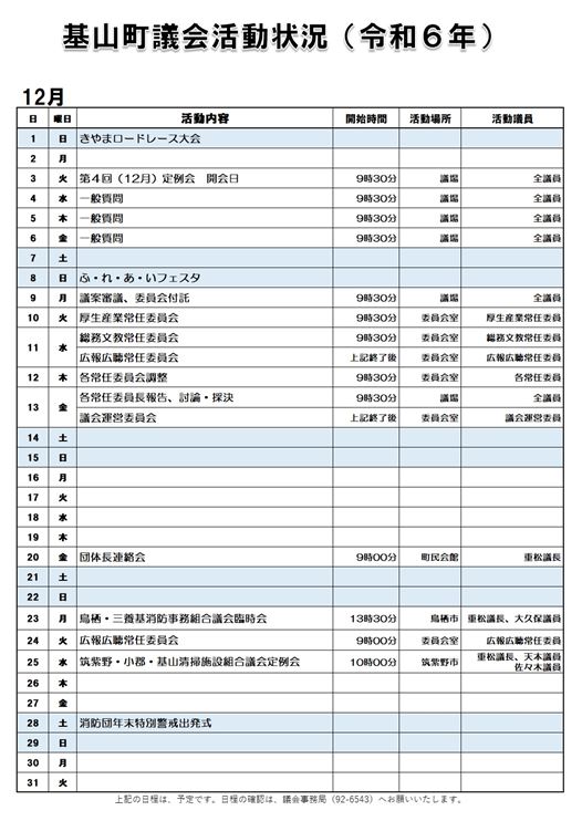 12月活動状況