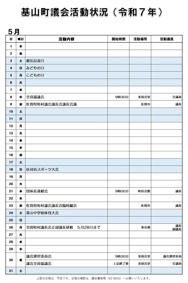 5月活動状況