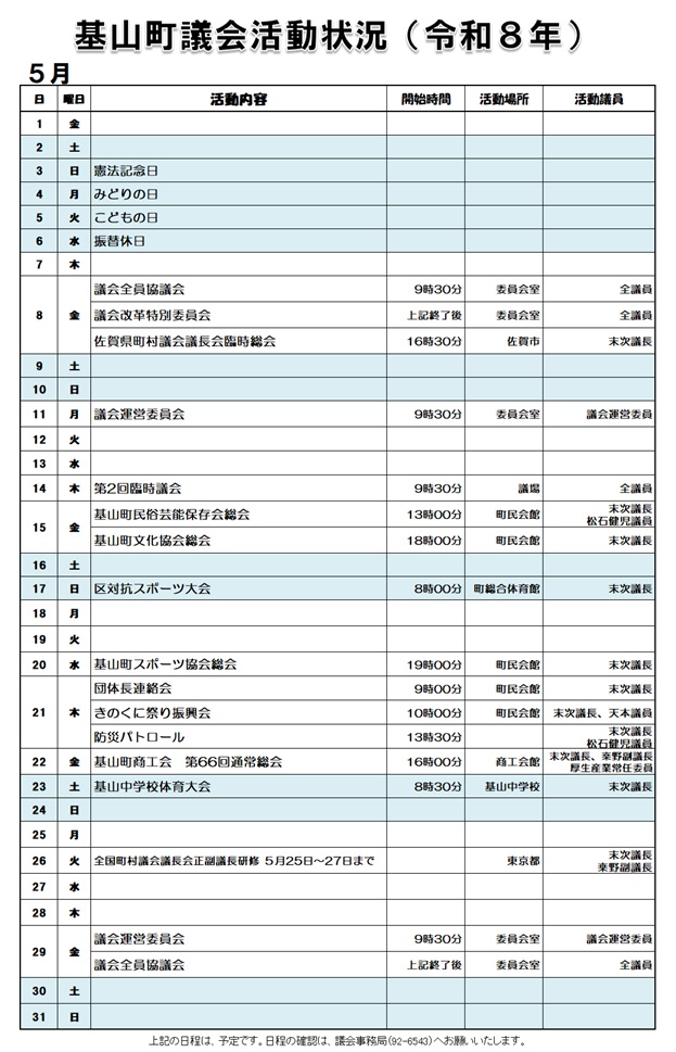 5月活動状況