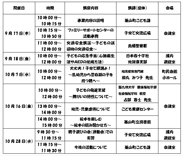 5.HP原稿（基山町ファミリーサポートセンター「協力会員」養成講座の受講者を募集します!）